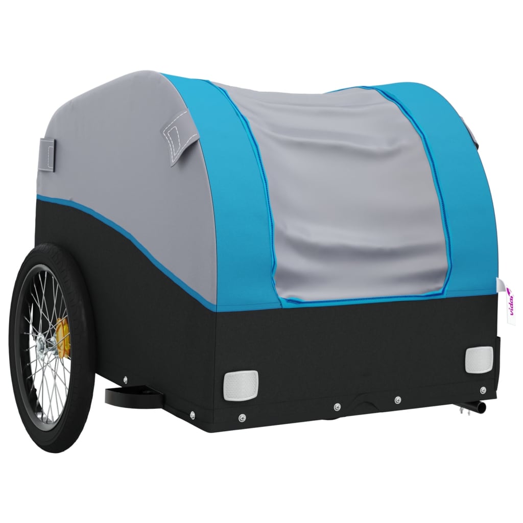 Fietstrailer 45 kg ijzer zwart en blauw