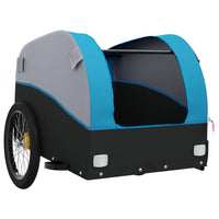 Fietstrailer 45 kg ijzer zwart en blauw