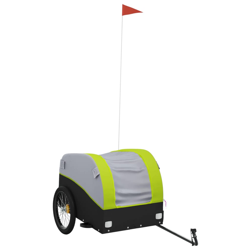 Fietstrailer 45 kg ijzer zwart en groen