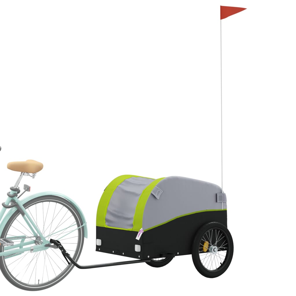 Fietstrailer 45 kg ijzer zwart en groen