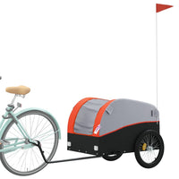 Fietstrailer 45 kg ijzer zwart en oranje