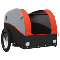 Fietstrailer 45 kg ijzer zwart en oranje