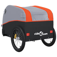 Fietstrailer 45 kg ijzer zwart en oranje