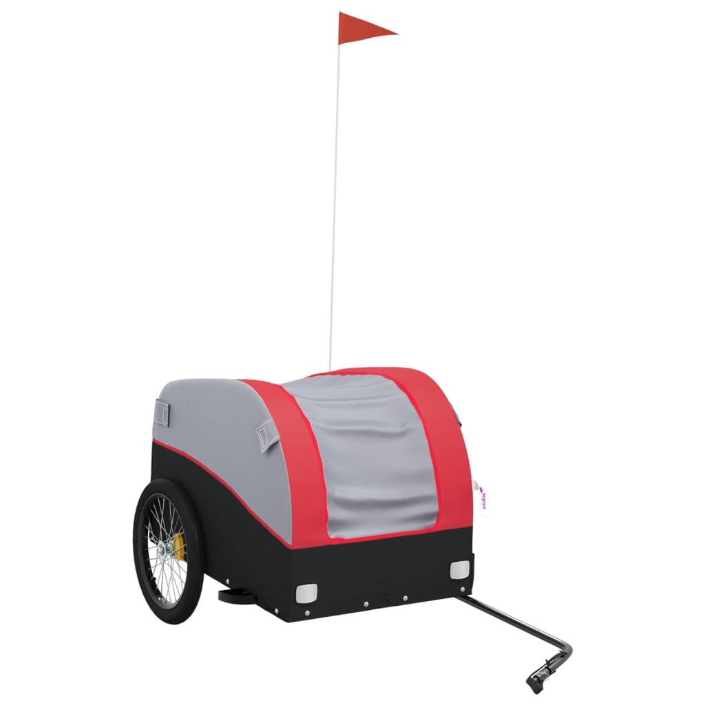 Fietstrailer 45 kg ijzer zwart en rood