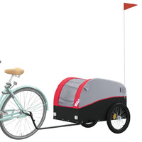 Fietstrailer 45 kg ijzer zwart en rood