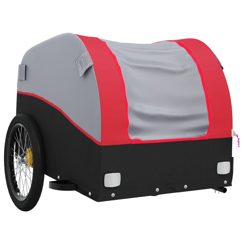 Fietstrailer 45 kg ijzer zwart en rood