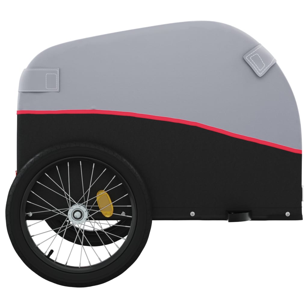 Fietstrailer 45 kg ijzer zwart en rood