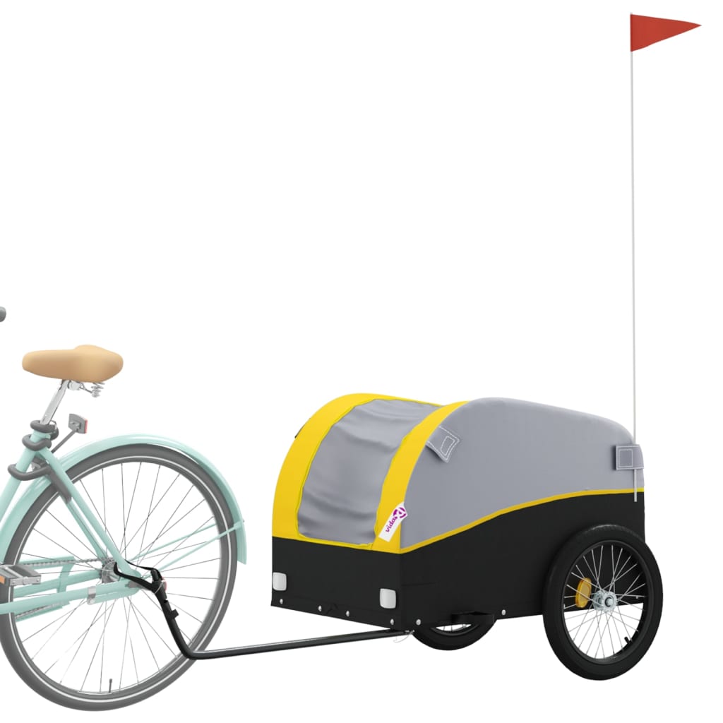 Fietstrailer 45 kg ijzer zwart en geel