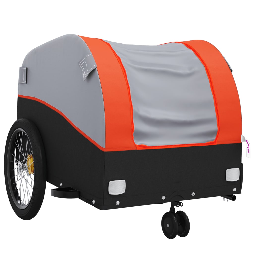 Fietstrailer 30 kg ijzer zwart en oranje