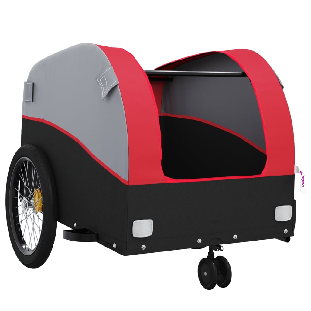 Fietstrailer 30 kg ijzer zwart en rood