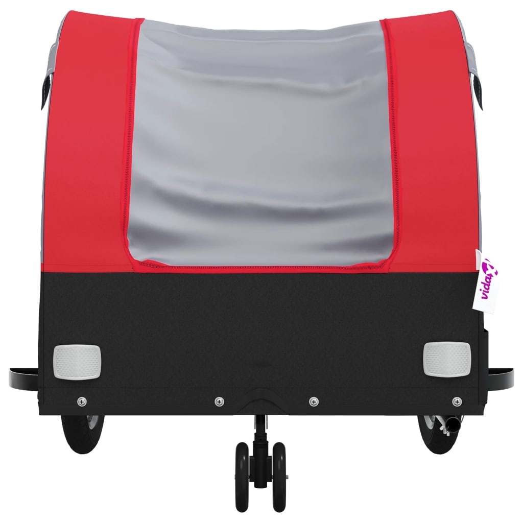 Fietstrailer 30 kg ijzer zwart en rood