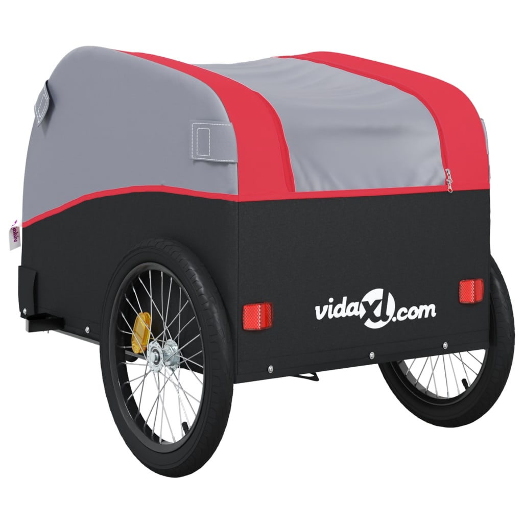 Fietstrailer 30 kg ijzer zwart en rood