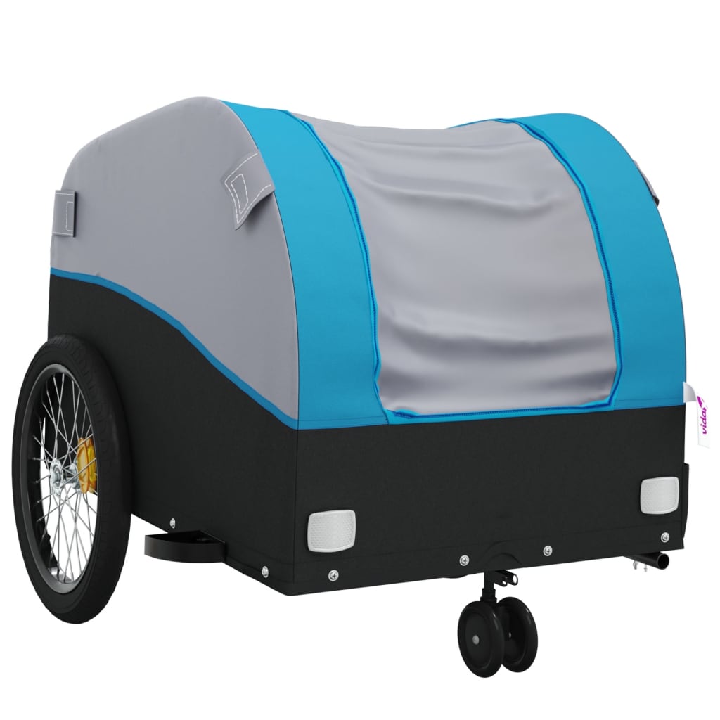 Fietstrailer 30 kg ijzer zwart en blauw