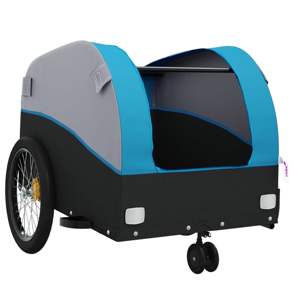 Fietstrailer 30 kg ijzer zwart en blauw