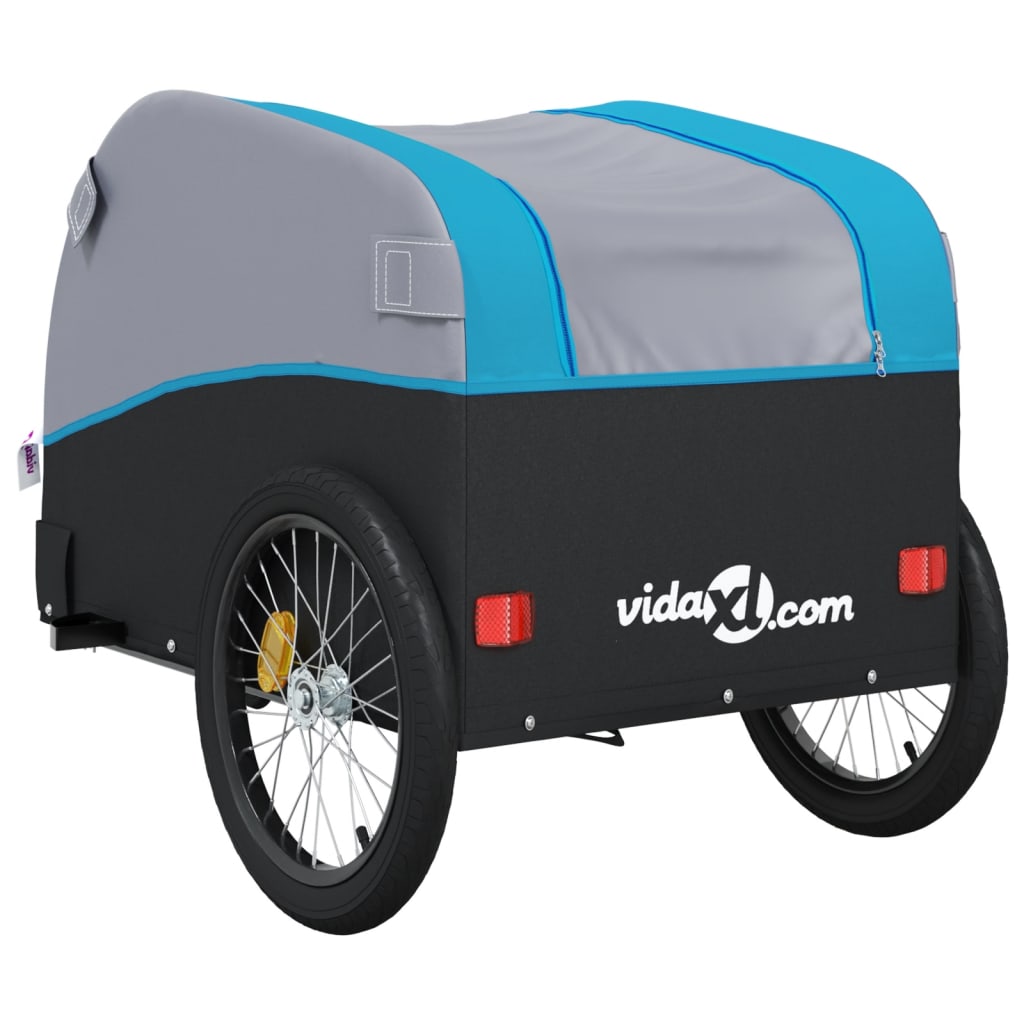 Fietstrailer 30 kg ijzer zwart en blauw