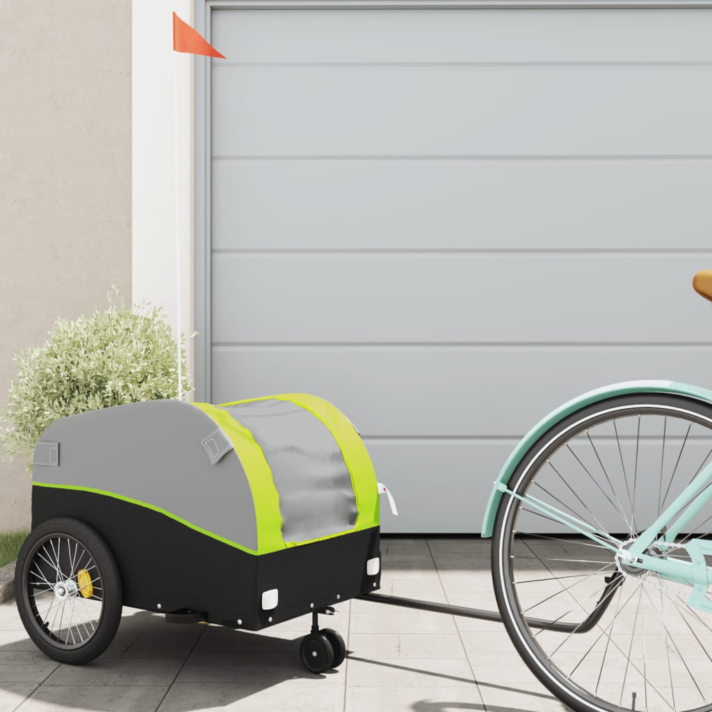 Fietstrailer 30 kg ijzer zwart en groen