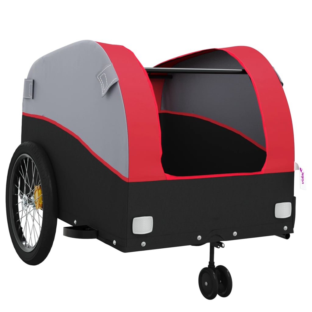 Fietstrailer 45 kg ijzer zwart en rood