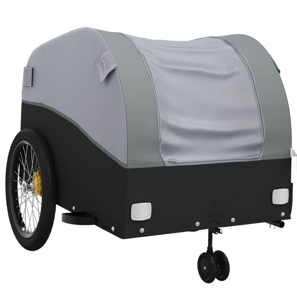 Fietstrailer 45 kg ijzer zwart en grijs