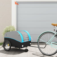 Fietstrailer 45 kg ijzer zwart en blauw