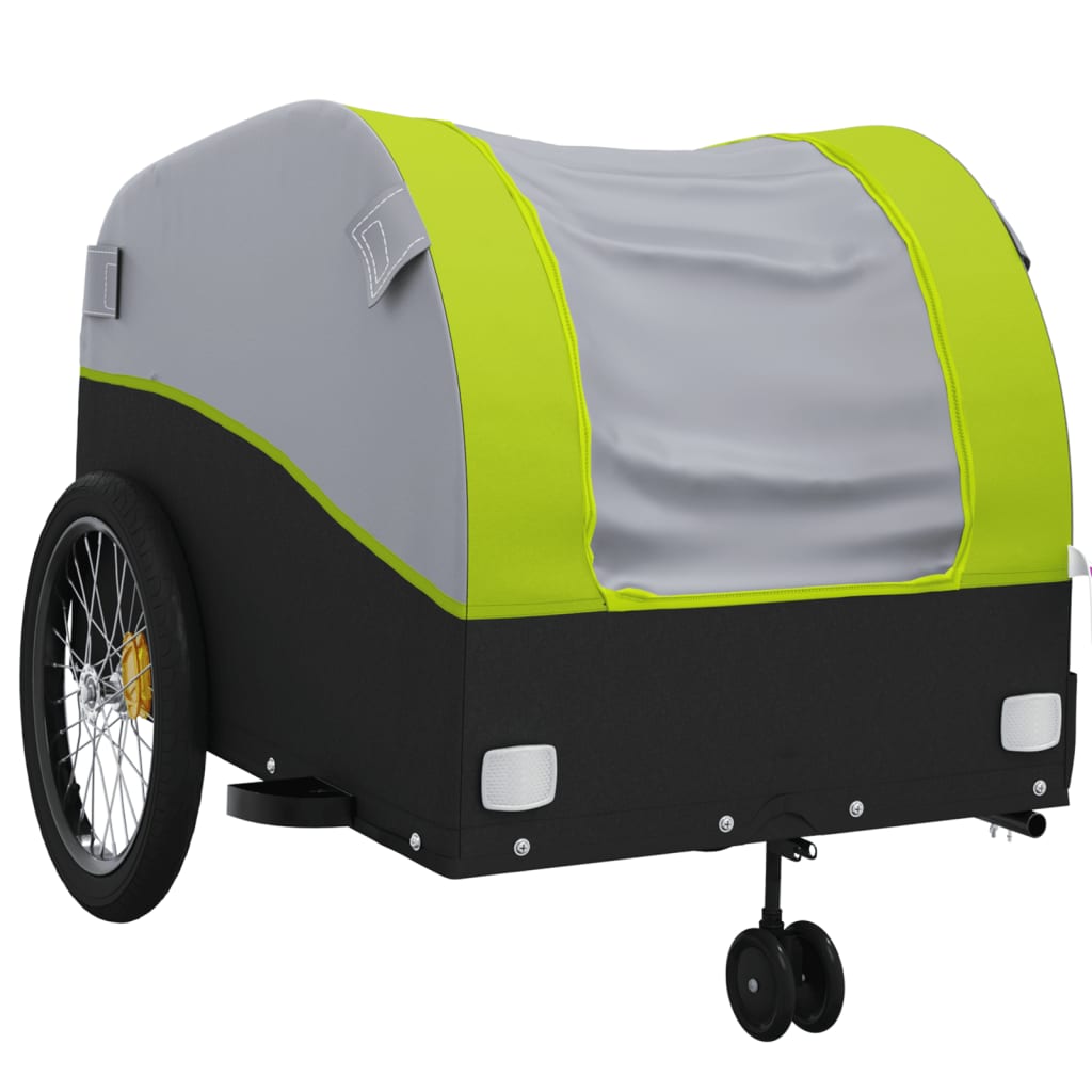 Fietstrailer 45 kg ijzer zwart en groen