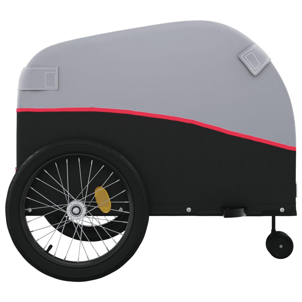 Fietstrailer 45 kg ijzer zwart en rood