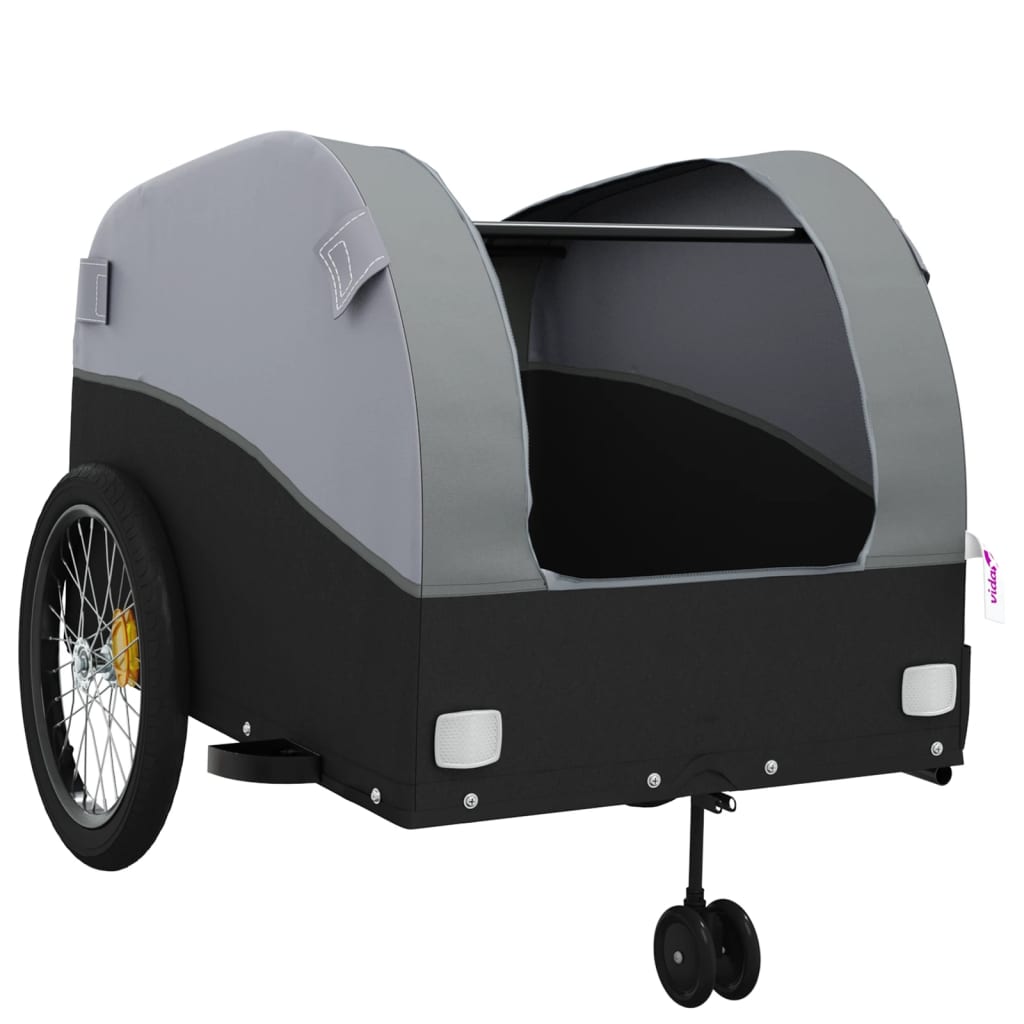 Fietstrailer 45 kg ijzer zwart en grijs