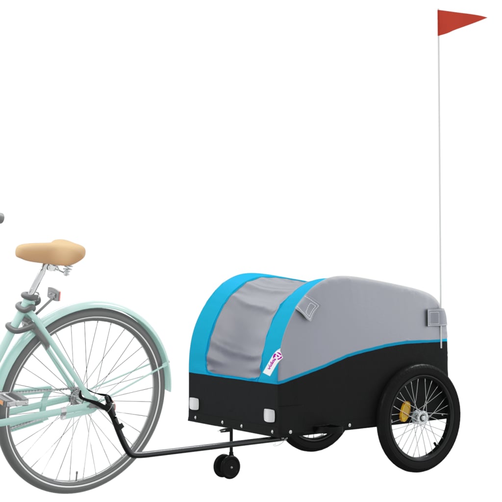 Fietstrailer 45 kg ijzer zwart en blauw