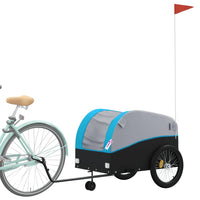 Fietstrailer 45 kg ijzer zwart en blauw