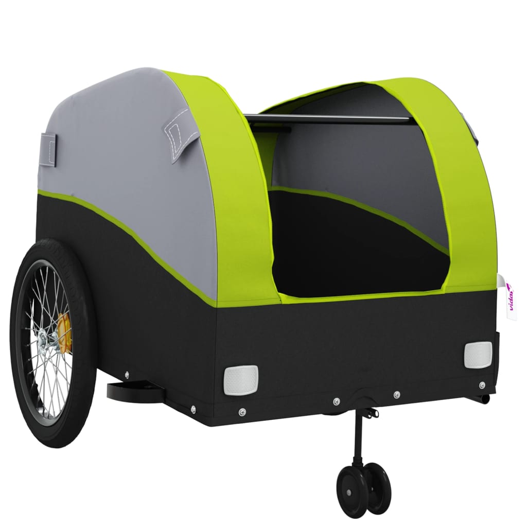 Fietstrailer 45 kg ijzer zwart en groen