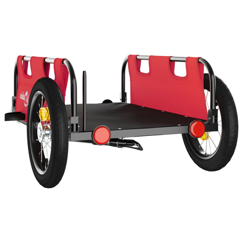 Fietstrailer oxford stof en ijzer rood