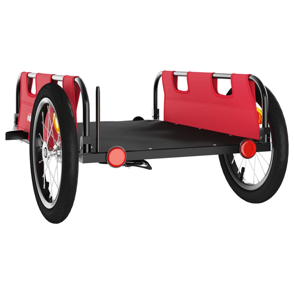 Fietstrailer oxford stof en ijzer rood