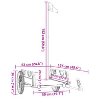 Fietstrailer oxford stof en ijzer rood