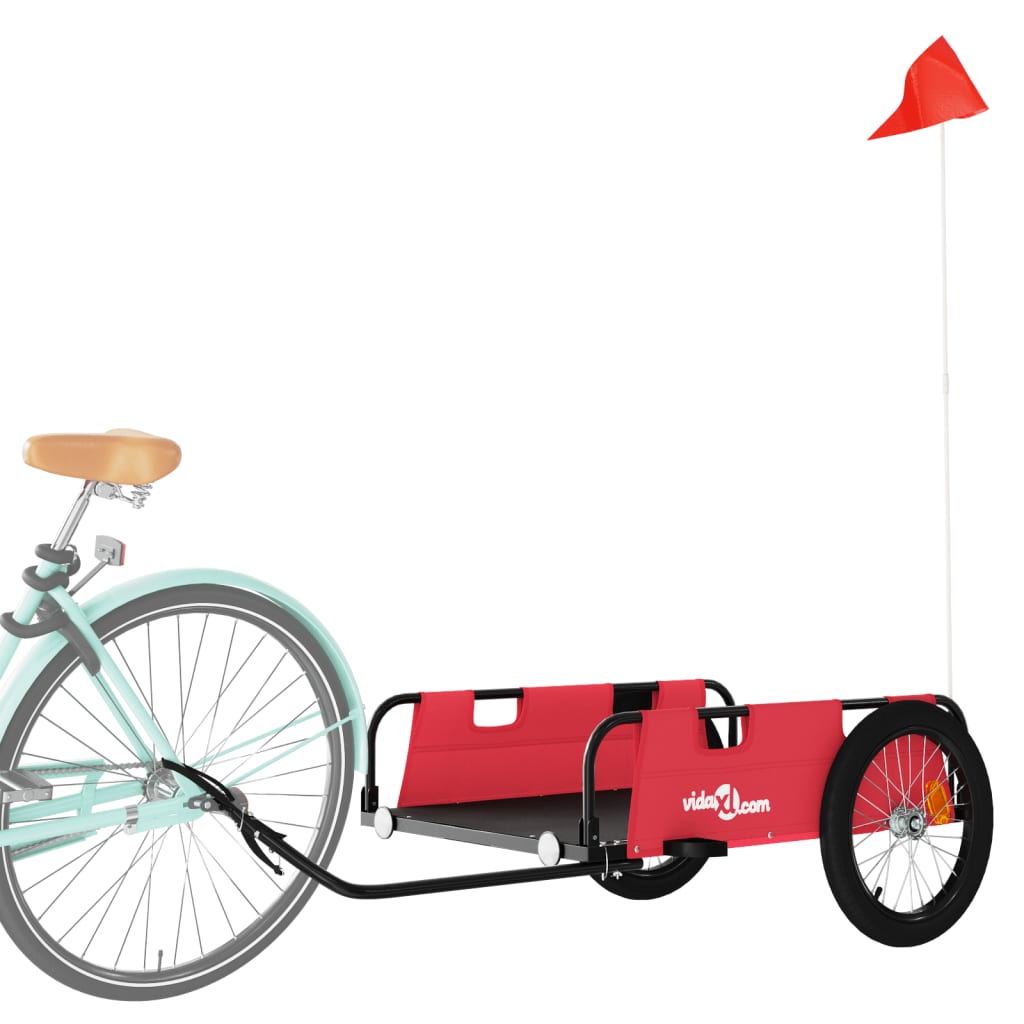 Fietstrailer oxford stof en ijzer rood