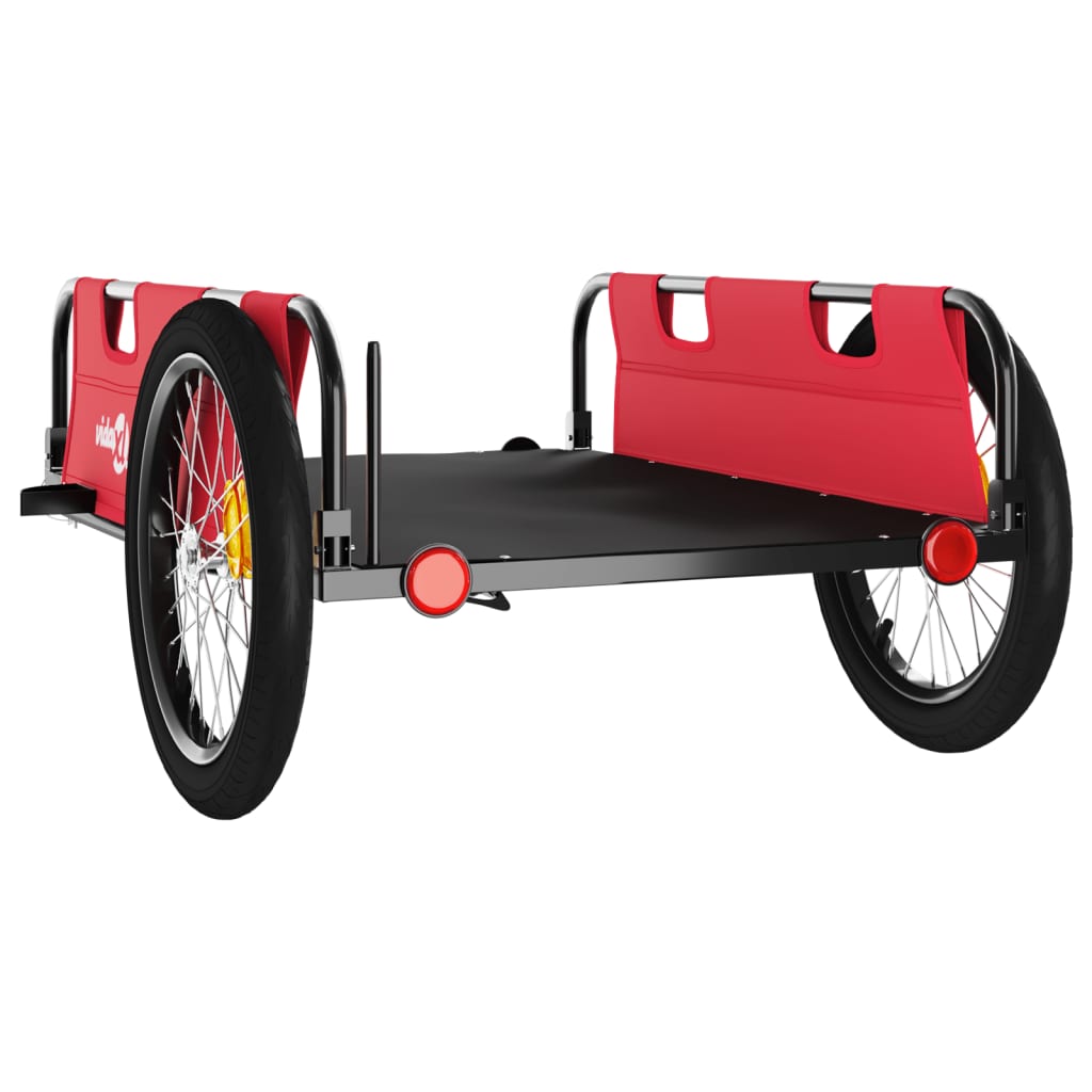 Fietstrailer oxford stof en ijzer rood