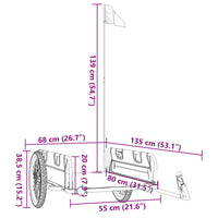 Fietstrailer oxford stof en ijzer rood