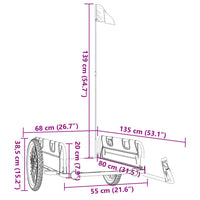 Fietstrailer oxford stof en ijzer blauw