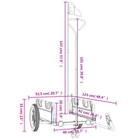 Fietstrailer oxford stof en ijzer grijs