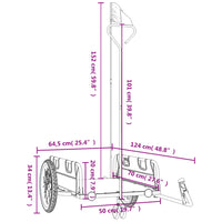 Fietstrailer oxford stof en ijzer grijs