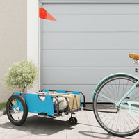 Fietstrailer oxford stof en ijzer blauw