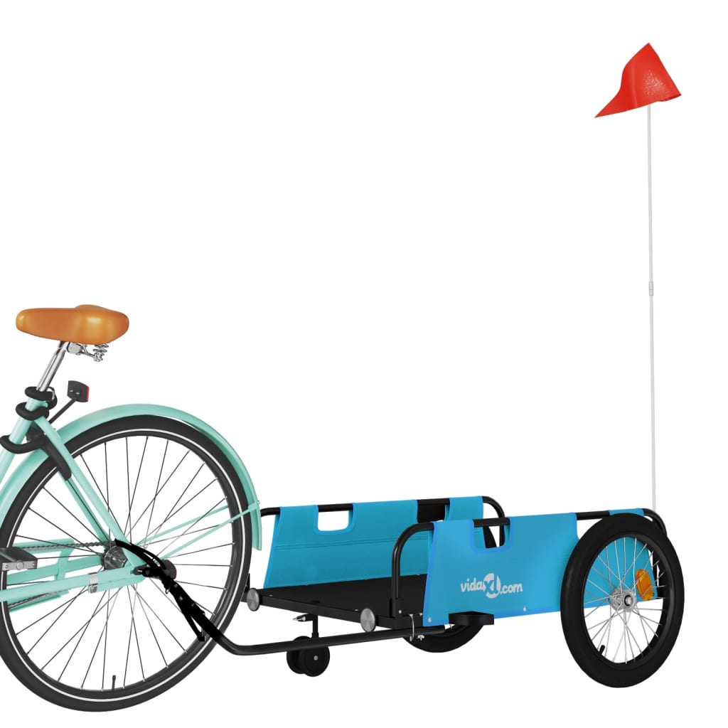 Fietstrailer oxford stof en ijzer blauw en zwart