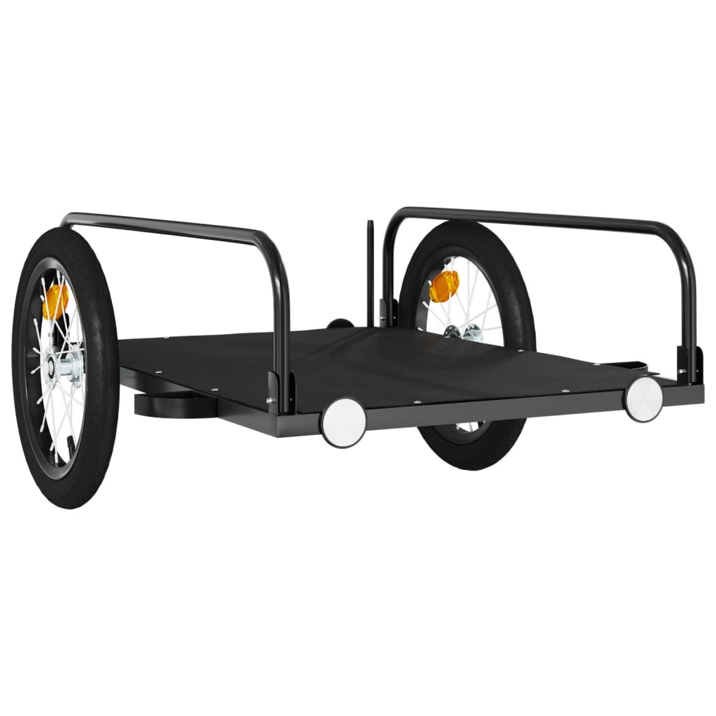 Fietstrailer 126x63x34 cm ijzer zwart