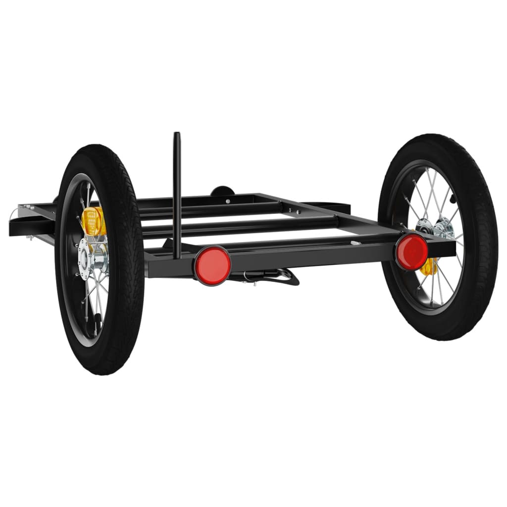 Fietstrailer 122x53x28 cm ijzer zwart