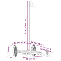 Fietstrailer 122x53x28 cm ijzer zwart