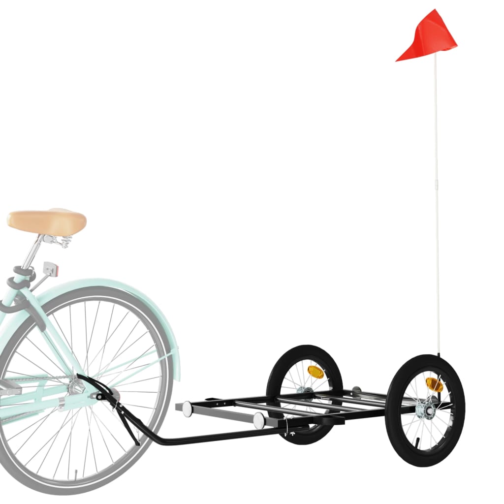 Fietstrailer 126x63x34 cm ijzer zwart