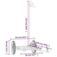 Fietstrailer 126x63x34 cm ijzer zwart