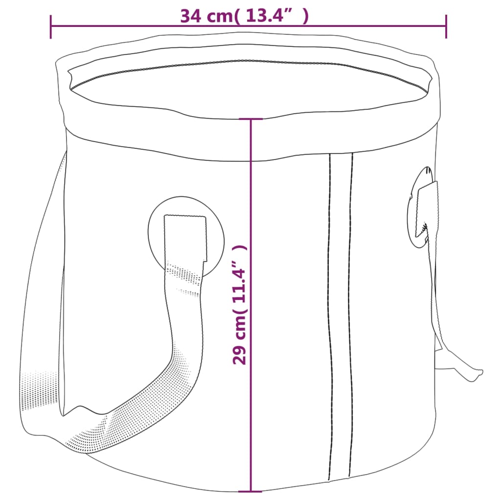 Emmers 2 st inklapbaar 30 L PVC zwart