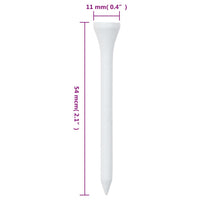 1000 st Golftees 54 mm bamboe wit