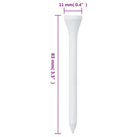 1000 st Golftees 83 mm bamboe wit