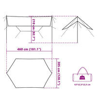 Kampeerluifel waterdicht 460x305x210 cm grijs en oranje