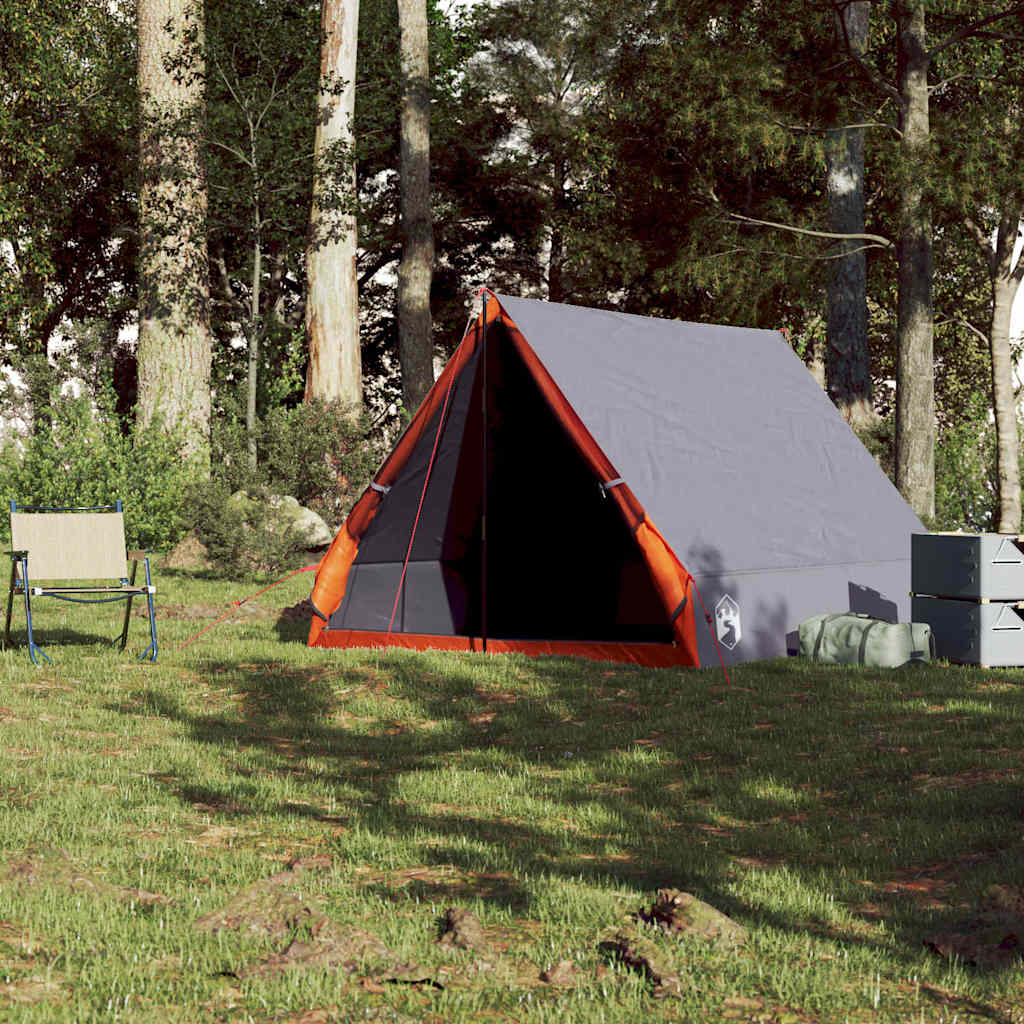 Tent A-frame 2-persoons waterdicht grijs en oranje